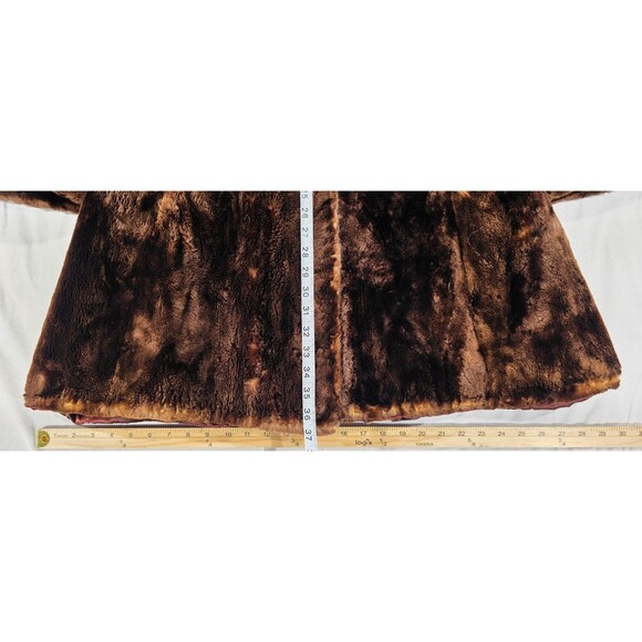 Vintage E.A. Beaudoin Furs Womens Coat Real Fur Mid Length Sheared Cuffs Brown M - Picture 14 of 15